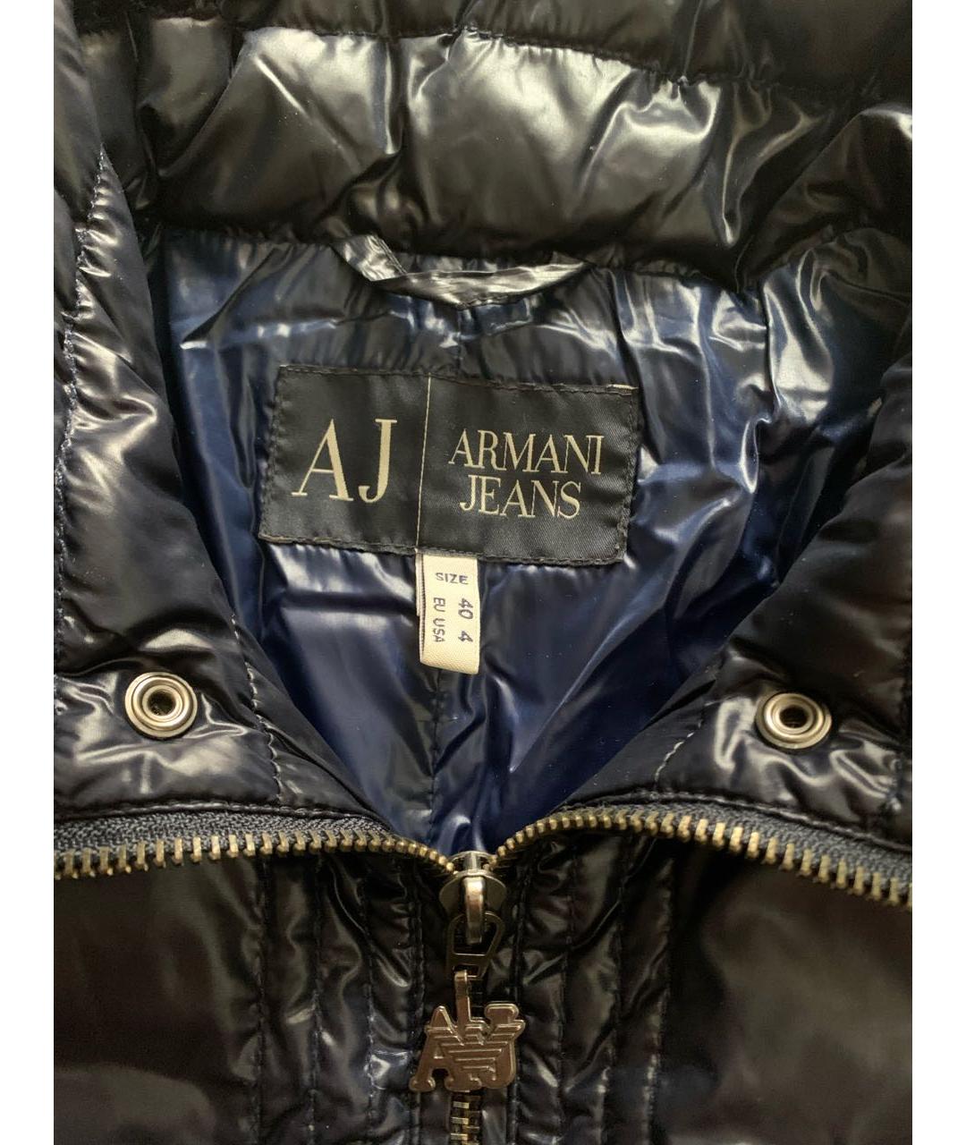 ARMANI JEANS Темно-синяя полиэстеровая куртка, фото 4