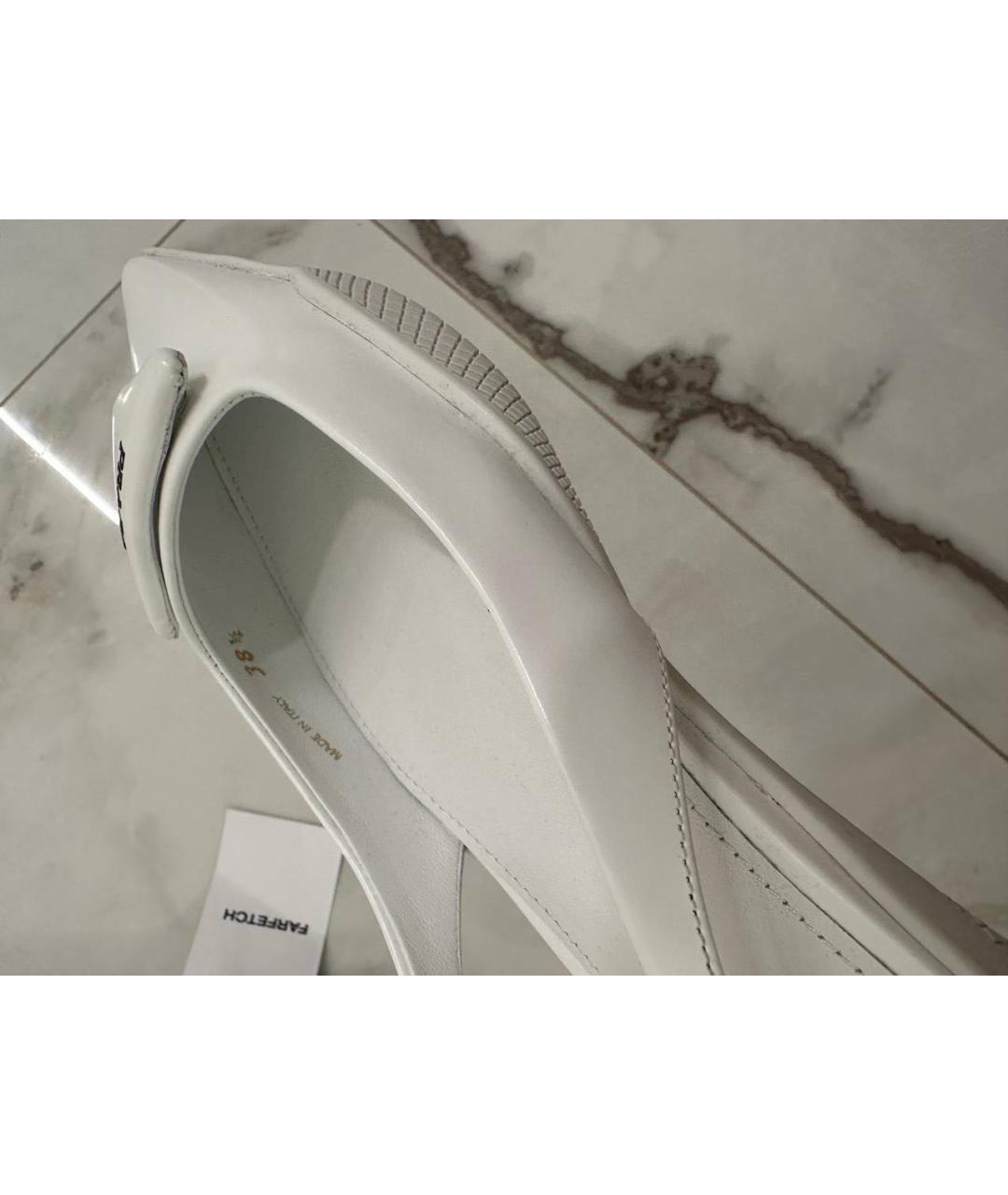 PRADA Белые кожаные туфли, фото 7