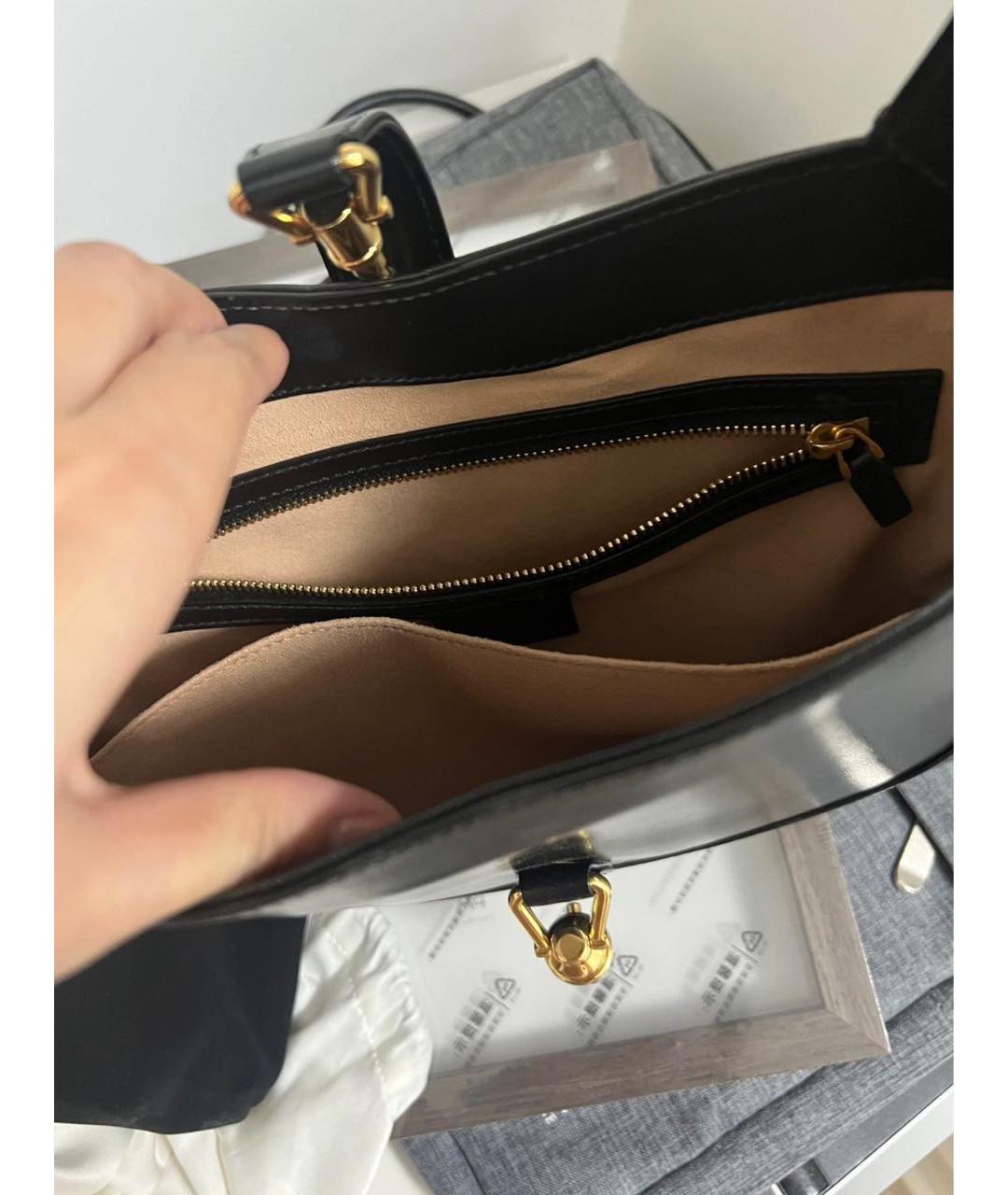 GUCCI Черная кожаная сумка через плечо, фото 5