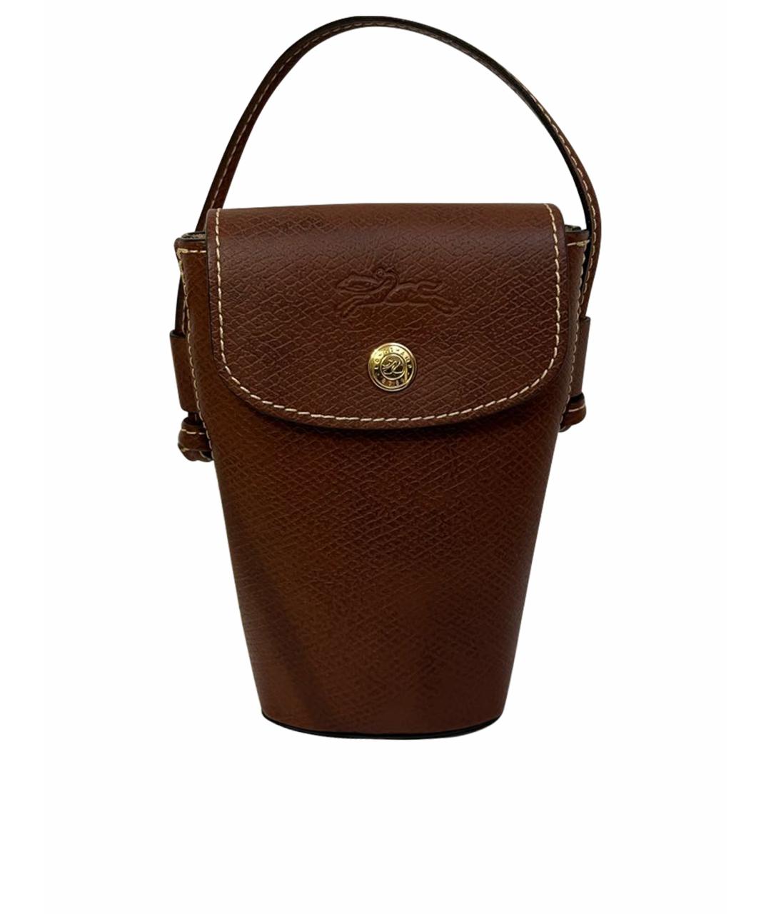 LONGCHAMP Коричневая кожаная сумка через плечо, фото 1