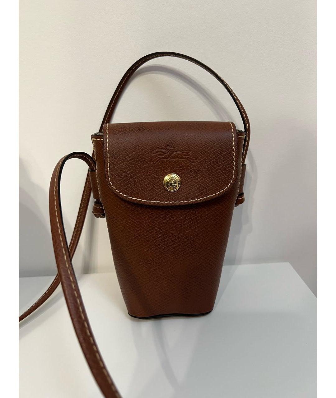 LONGCHAMP Коричневая кожаная сумка через плечо, фото 6