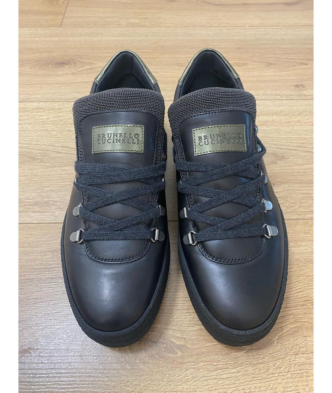 BRUNELLO CUCINELLI Черные кожаные ботинки, фото 2