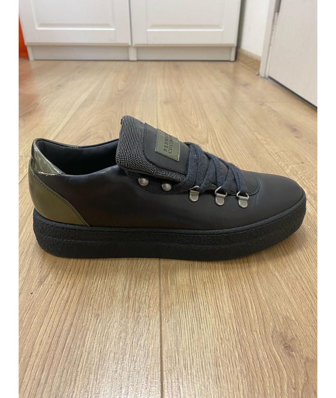 BRUNELLO CUCINELLI Черные кожаные ботинки, фото 7