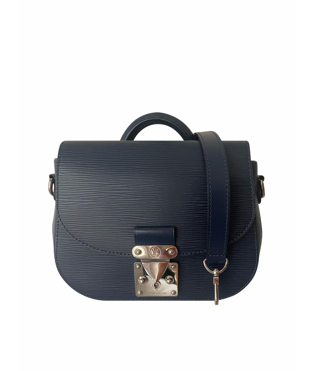 LOUIS VUITTON Темно-синяя кожаная сумка с короткими ручками, фото 1
