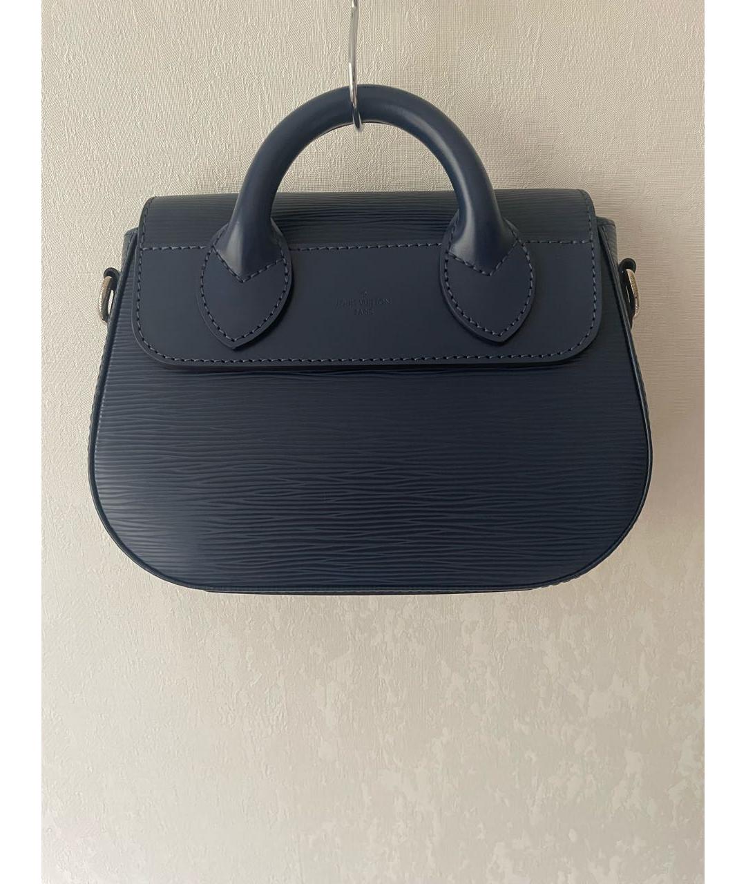 LOUIS VUITTON Темно-синяя кожаная сумка с короткими ручками, фото 2