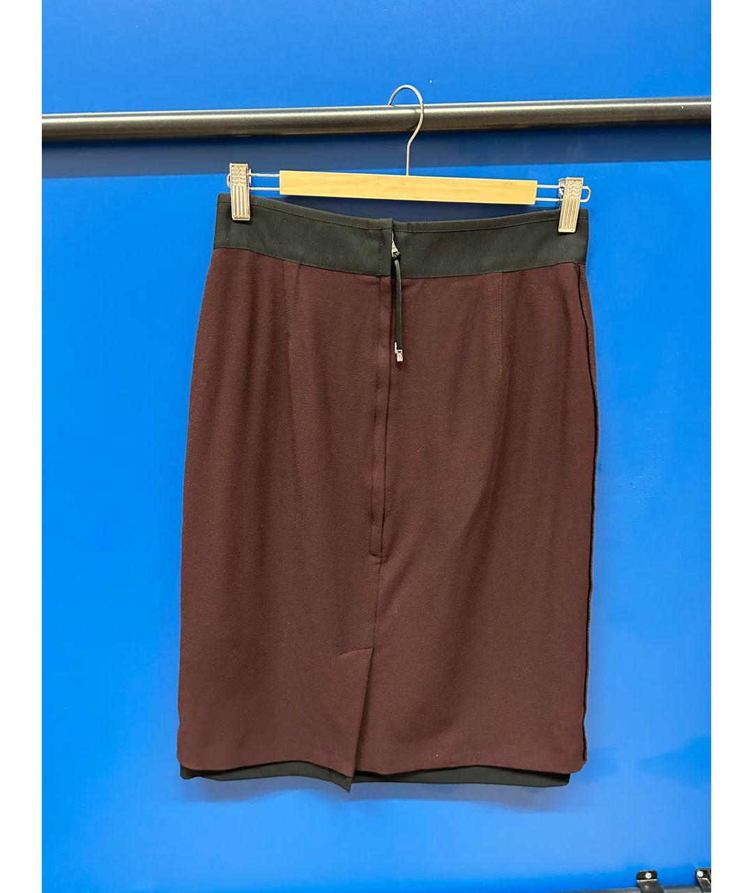 DOLCE&GABBANA Бордовая шерстяная юбка миди, фото 2