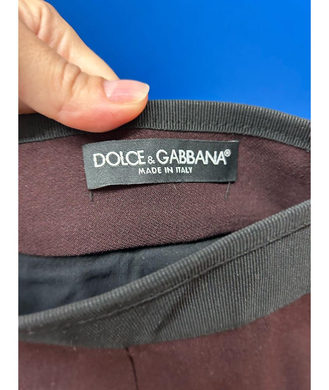 DOLCE&GABBANA Бордовая шерстяная юбка миди, фото 6