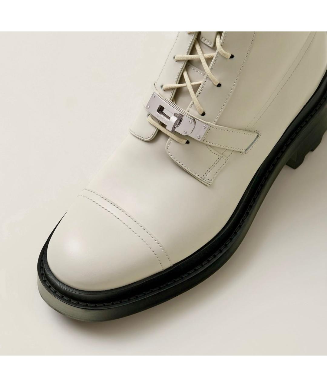 HERMES PRE-OWNED Бежевые кожаные ботинки, фото 5