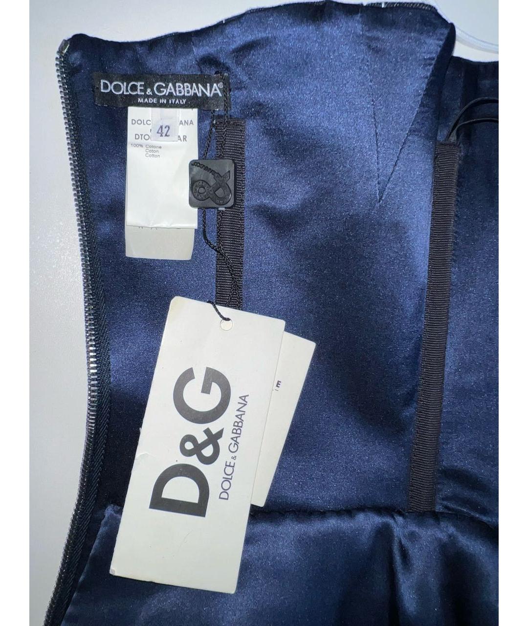 DOLCE&GABBANA Темно-синий хлопковый корсет, фото 6