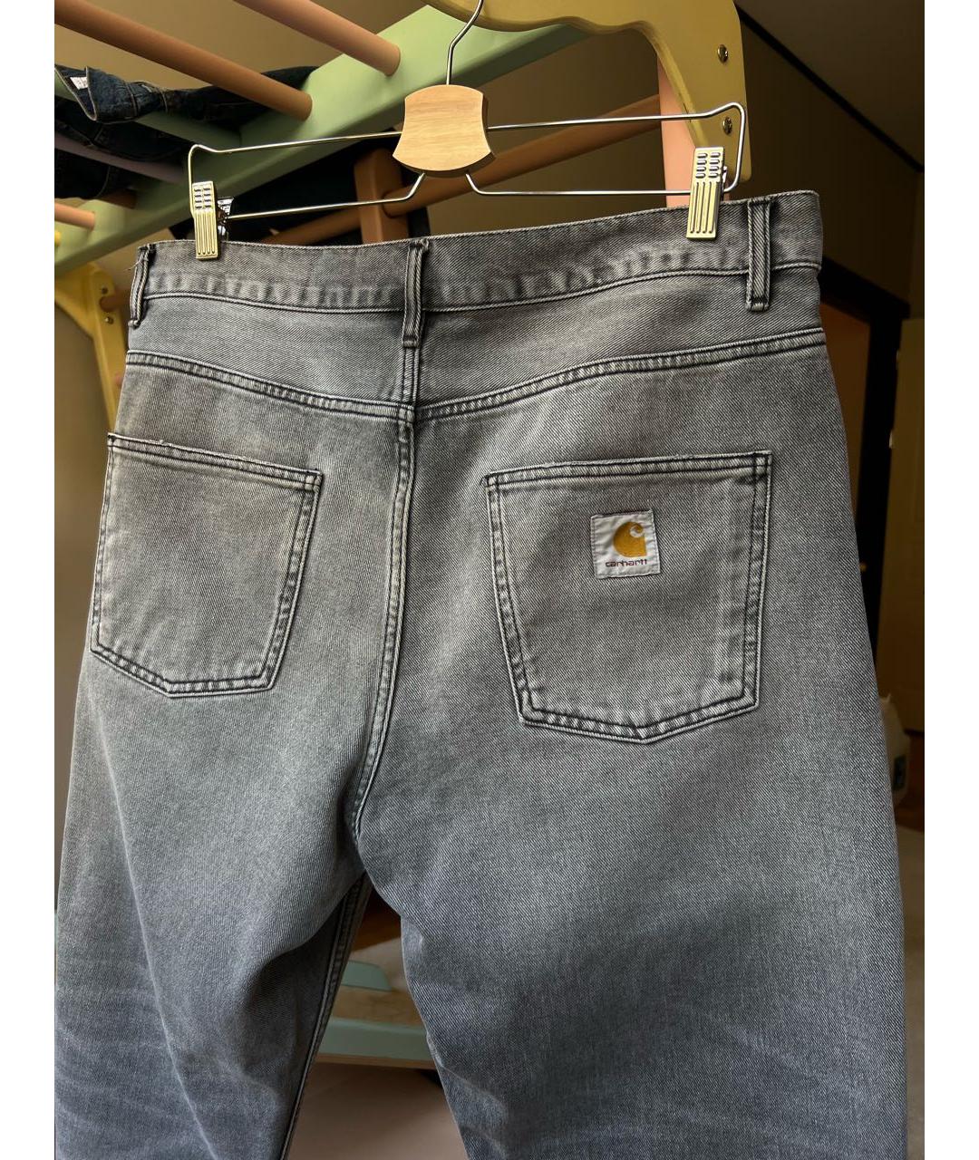 CARHARTT WIP Серые хлопковые прямые джинсы, фото 4