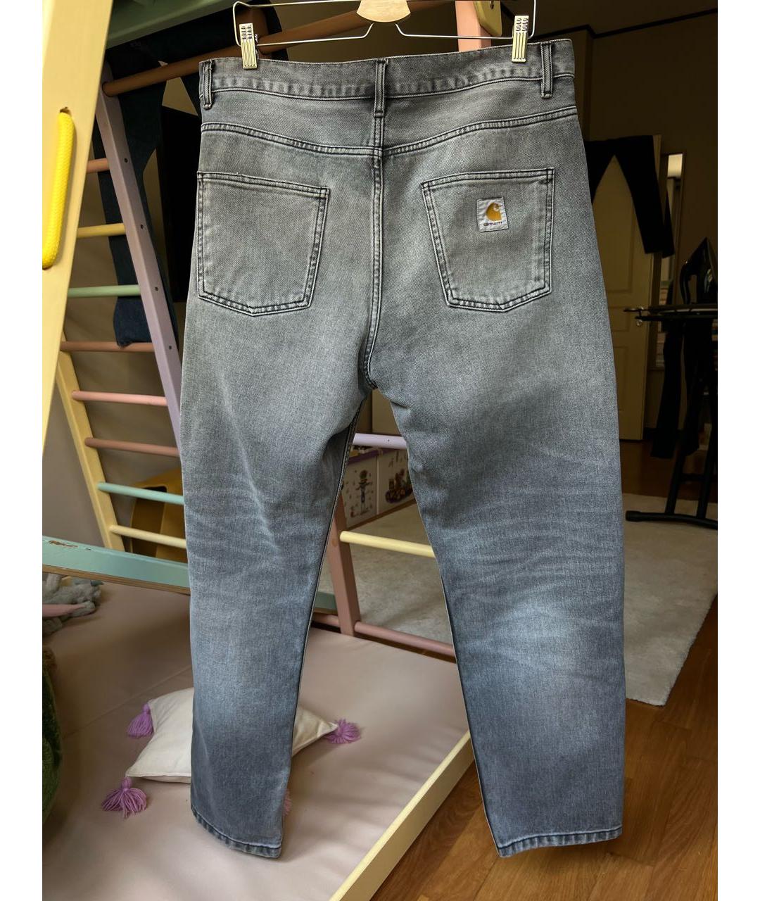 CARHARTT WIP Серые хлопковые прямые джинсы, фото 2
