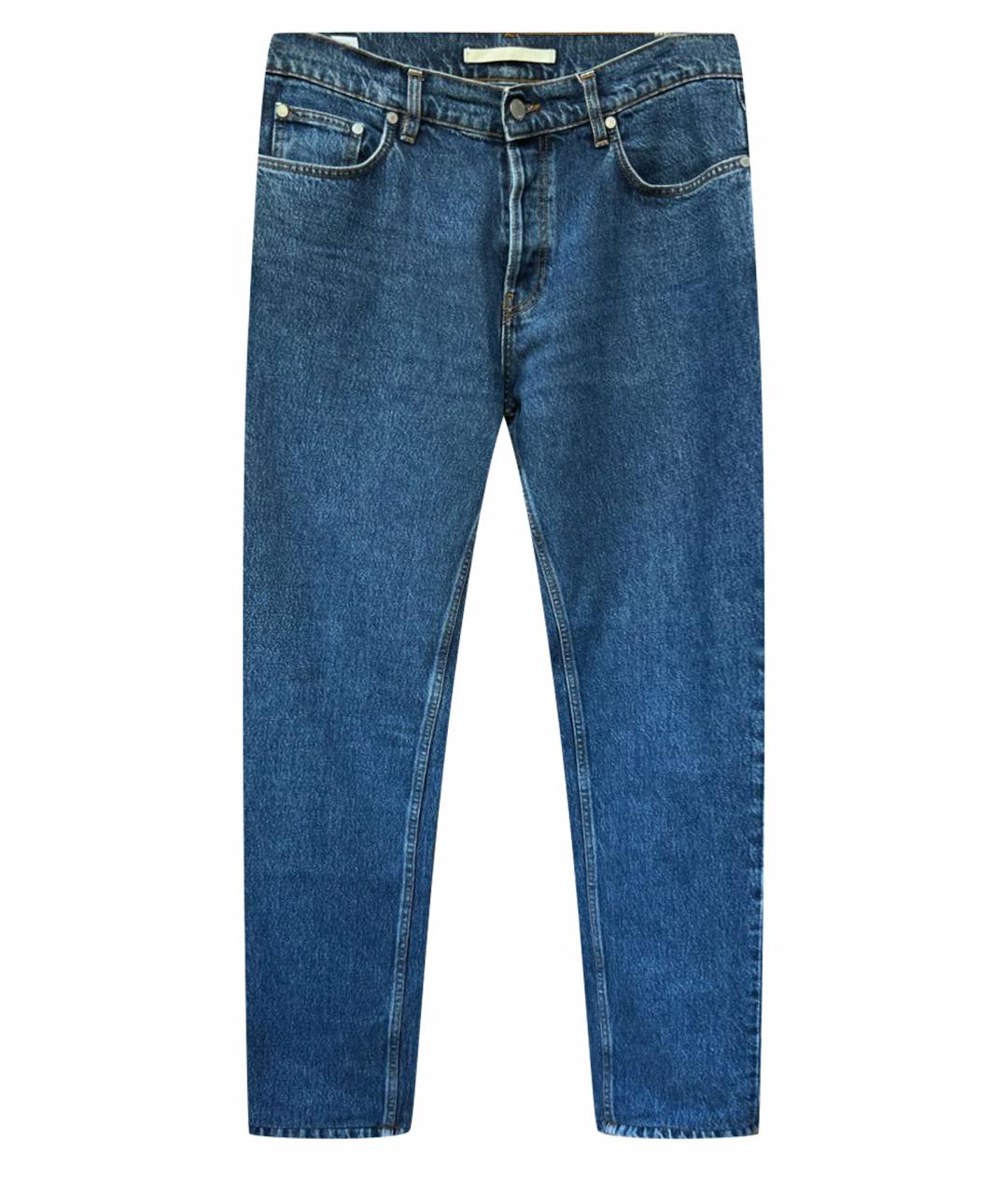 NORSE PROJECTS Темно-синие хлопковые прямые джинсы, фото 1