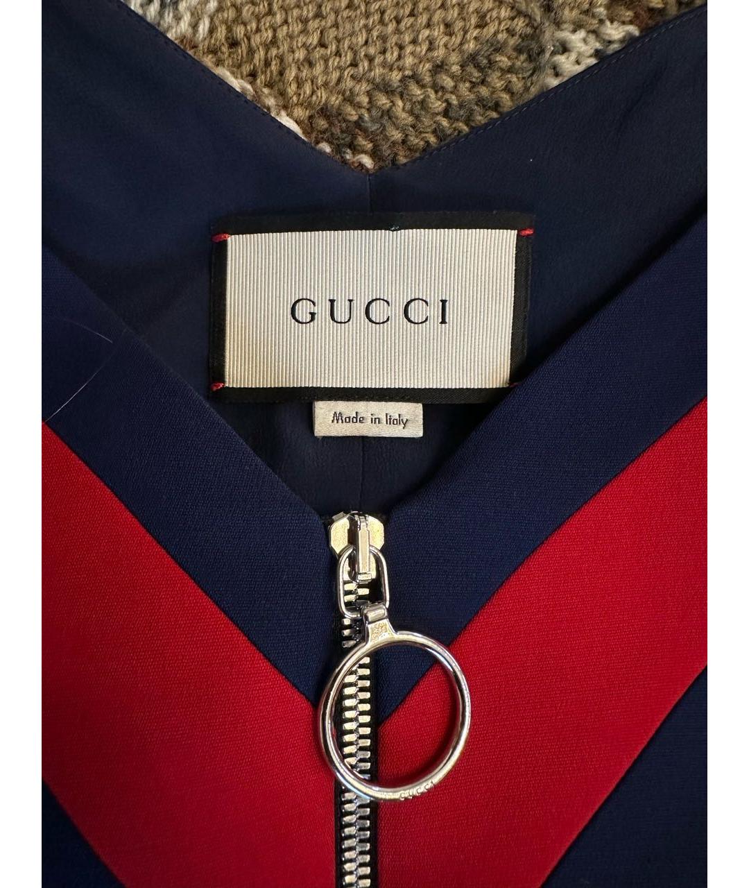 GUCCI Темно-синее шерстяное повседневное платье, фото 3