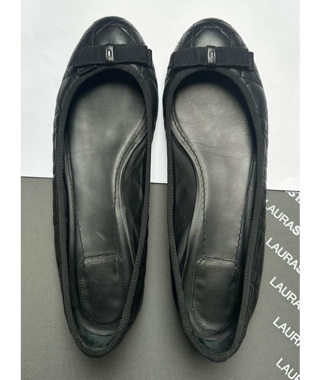 CHRISTIAN DIOR Черные кожаные балетки, фото 3