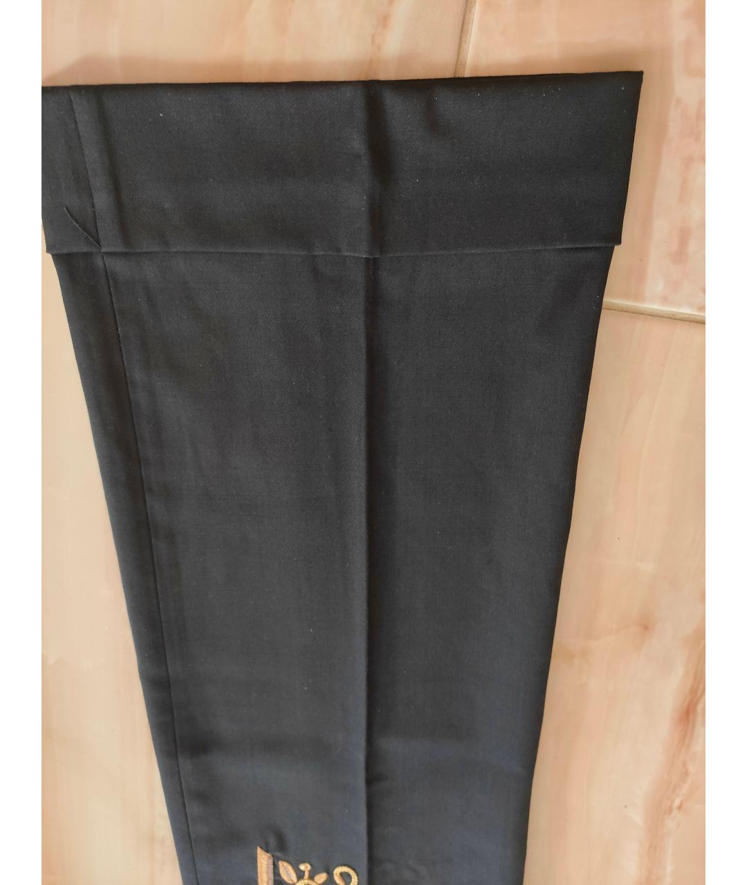 ALESSANDRO DE BENEDETTI Черные шерстяные прямые брюки, фото 8