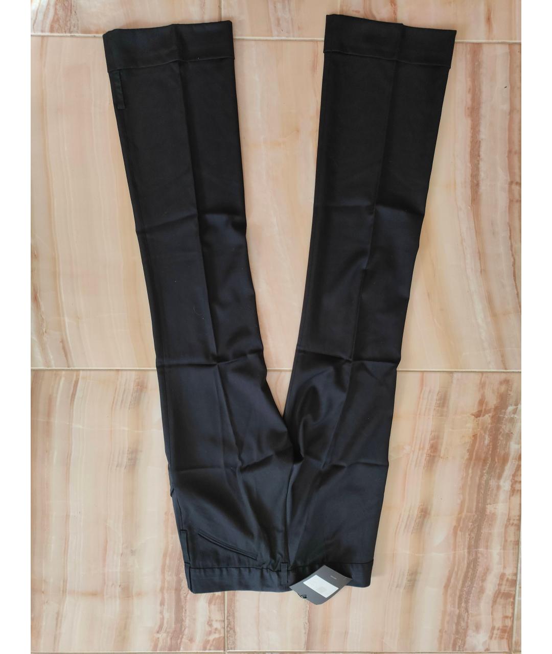 ALESSANDRO DE BENEDETTI Черные шерстяные прямые брюки, фото 2