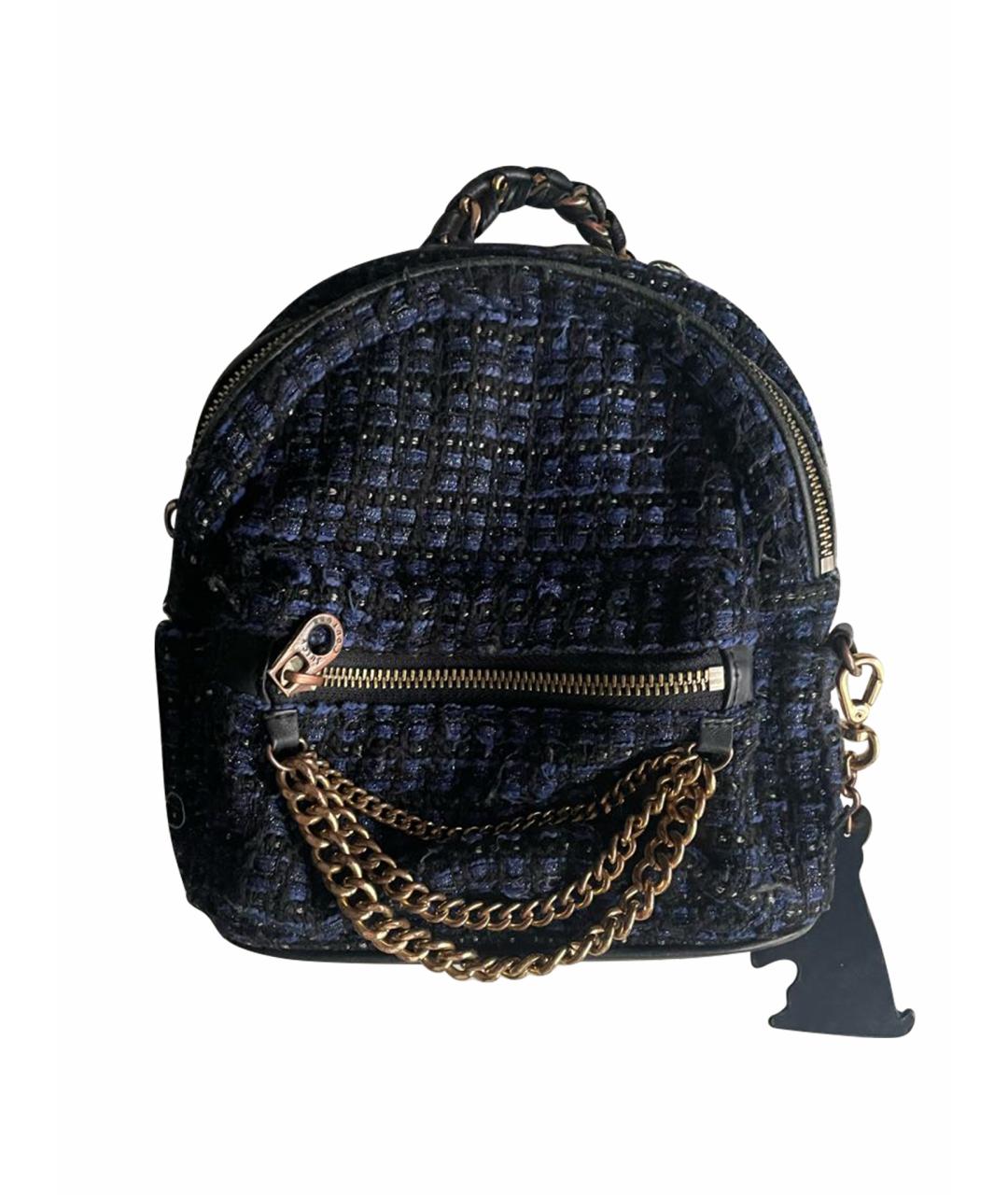 JUICY COUTURE Темно-синий твидовый рюкзак, фото 1