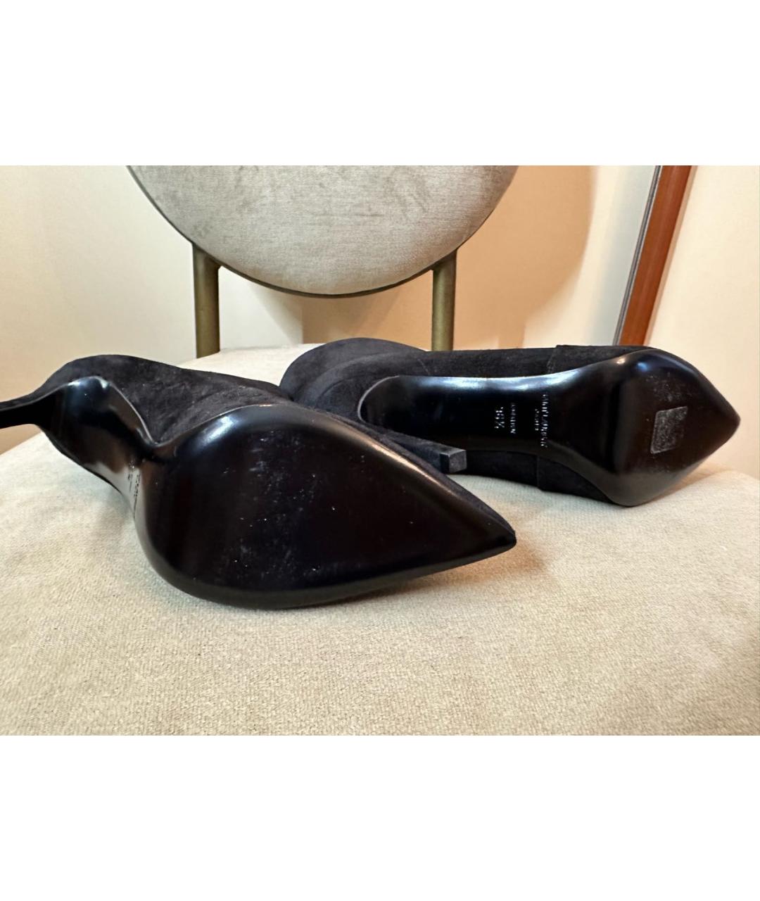 SAINT LAURENT Черные замшевые ботильоны, фото 3