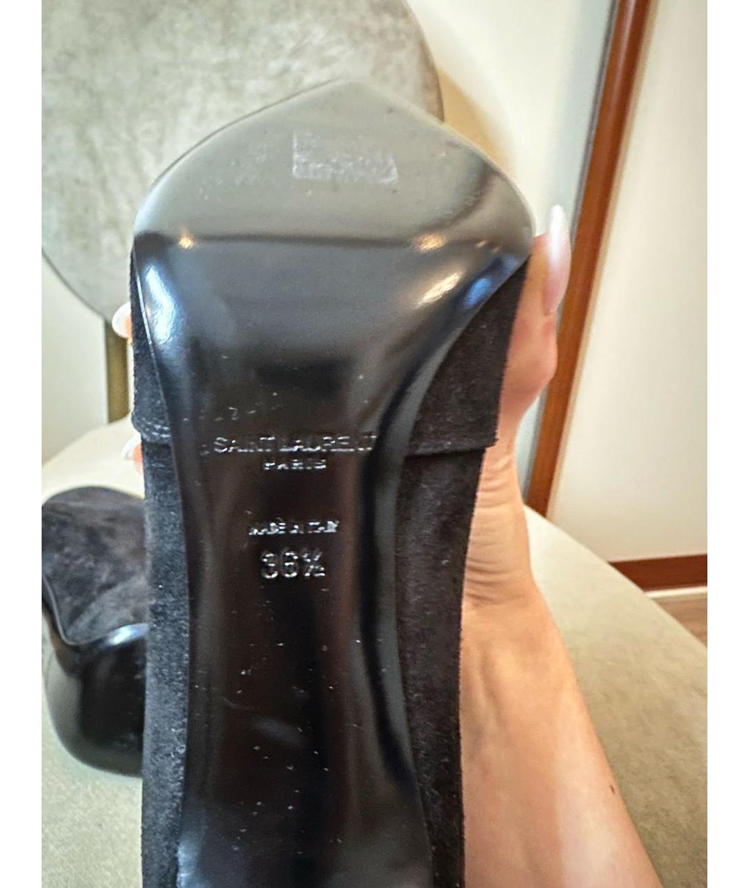 SAINT LAURENT Черные замшевые ботильоны, фото 5
