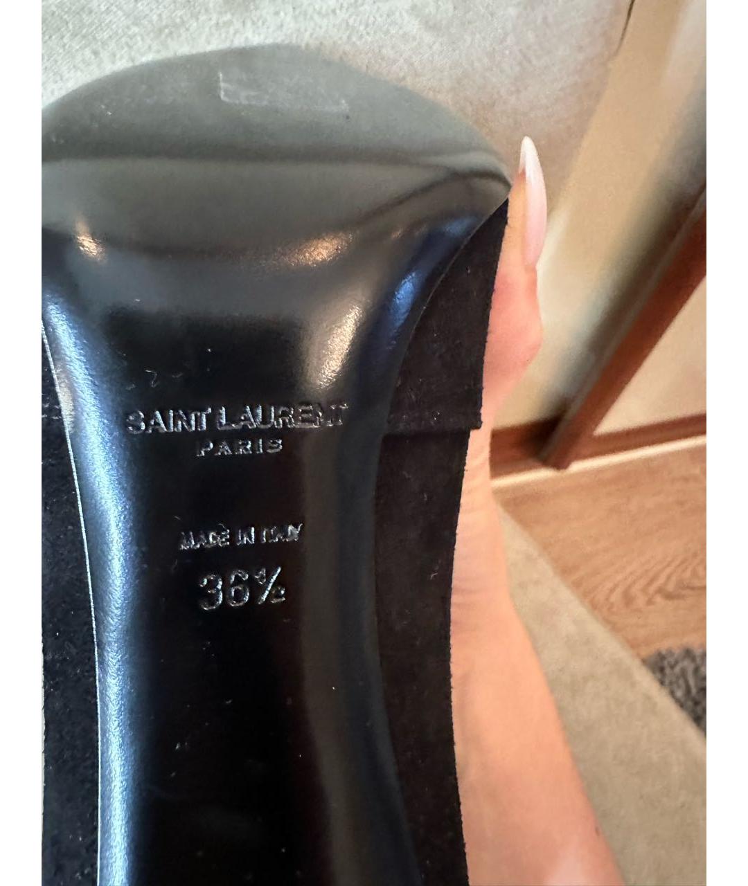 SAINT LAURENT Черные замшевые ботильоны, фото 6