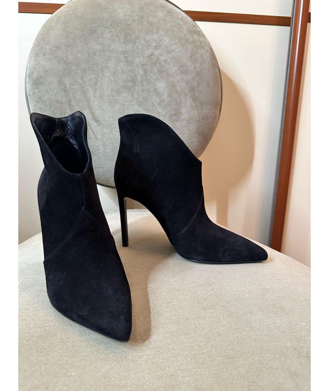 SAINT LAURENT Черные замшевые ботильоны, фото 2
