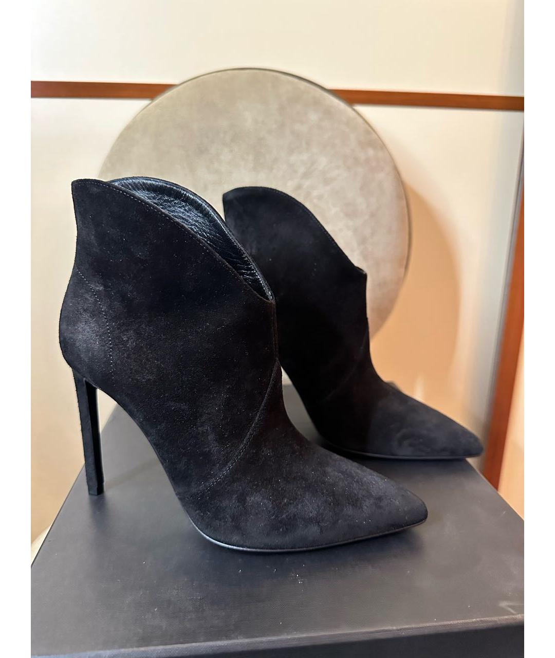 SAINT LAURENT Черные замшевые ботильоны, фото 9
