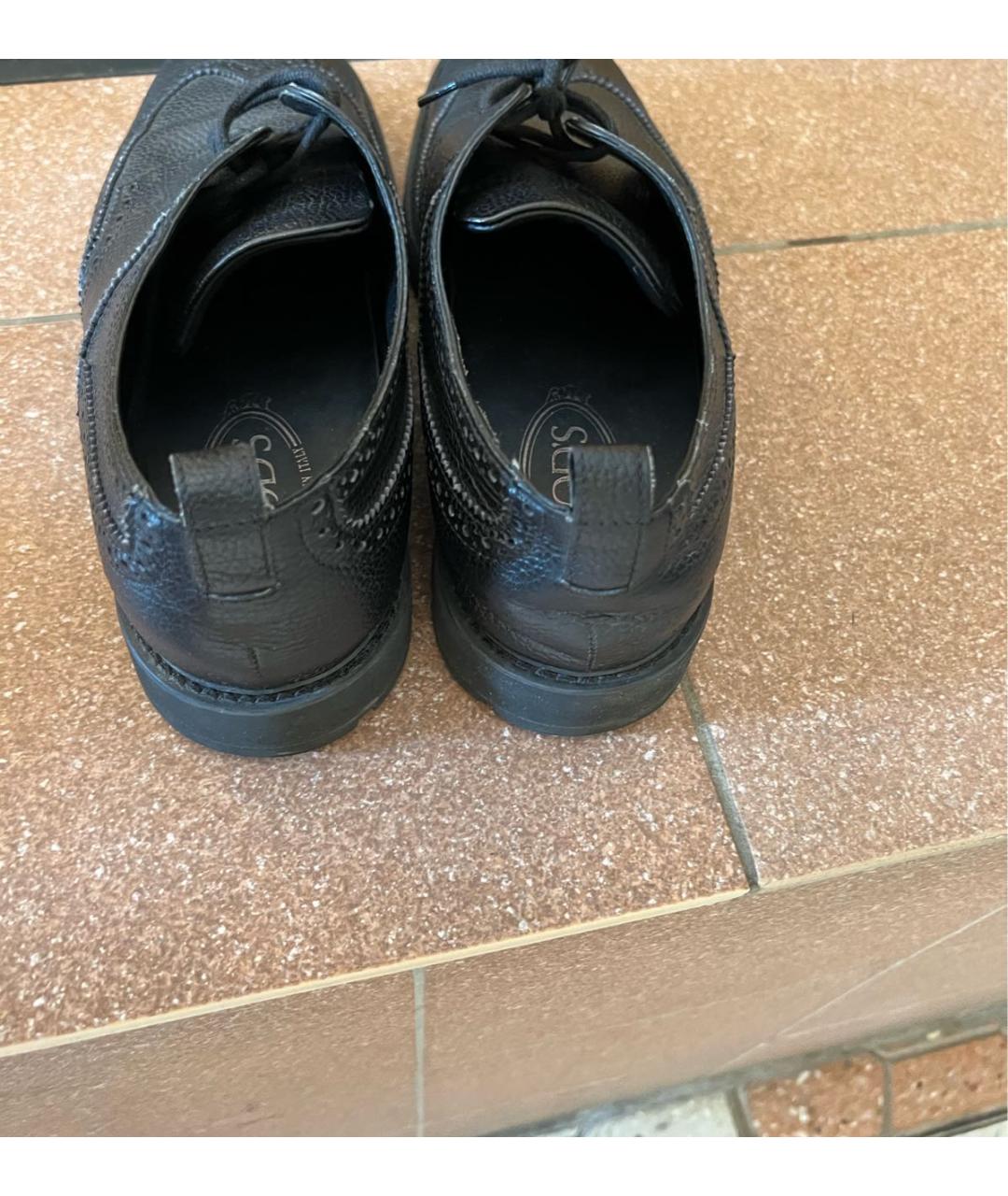 TOD'S Черные кожаные туфли, фото 4