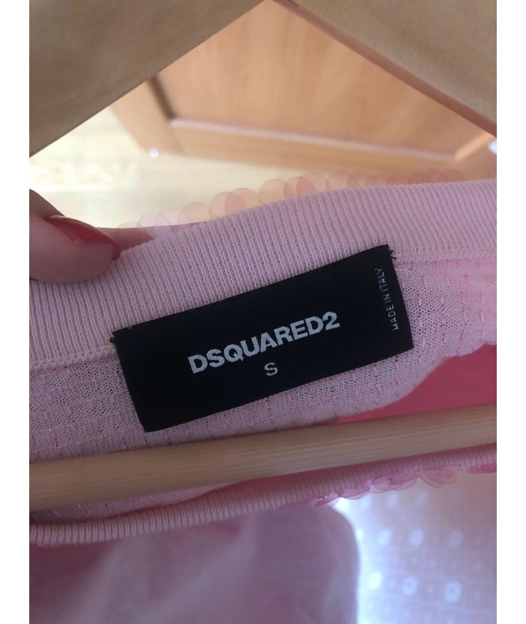 DSQUARED2 Розовая вискозная футболка, фото 3