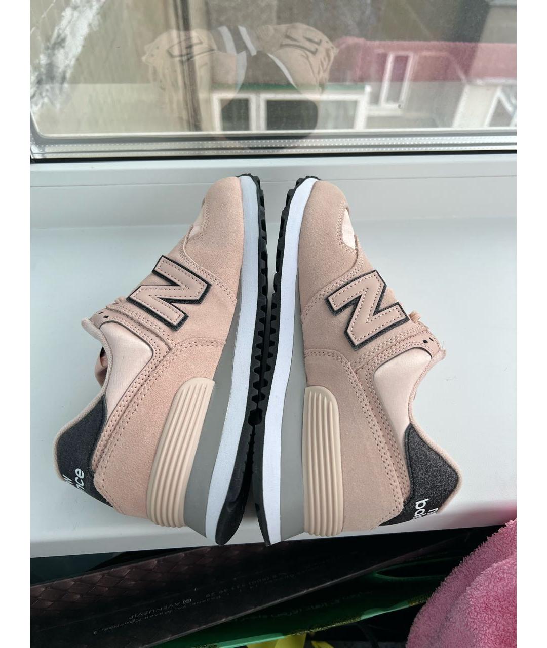 NEW BALANCE Розовые замшевые кроссовки, фото 5