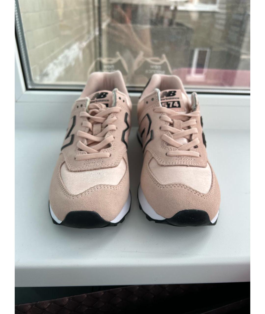 NEW BALANCE Розовые замшевые кроссовки, фото 2