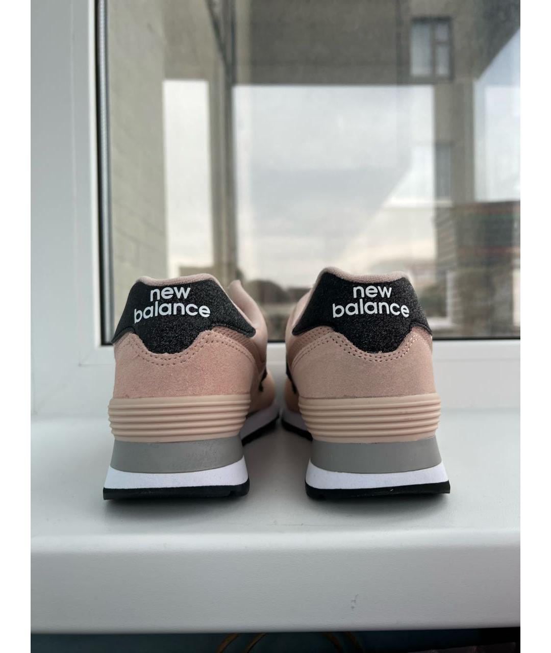 NEW BALANCE Розовые замшевые кроссовки, фото 4