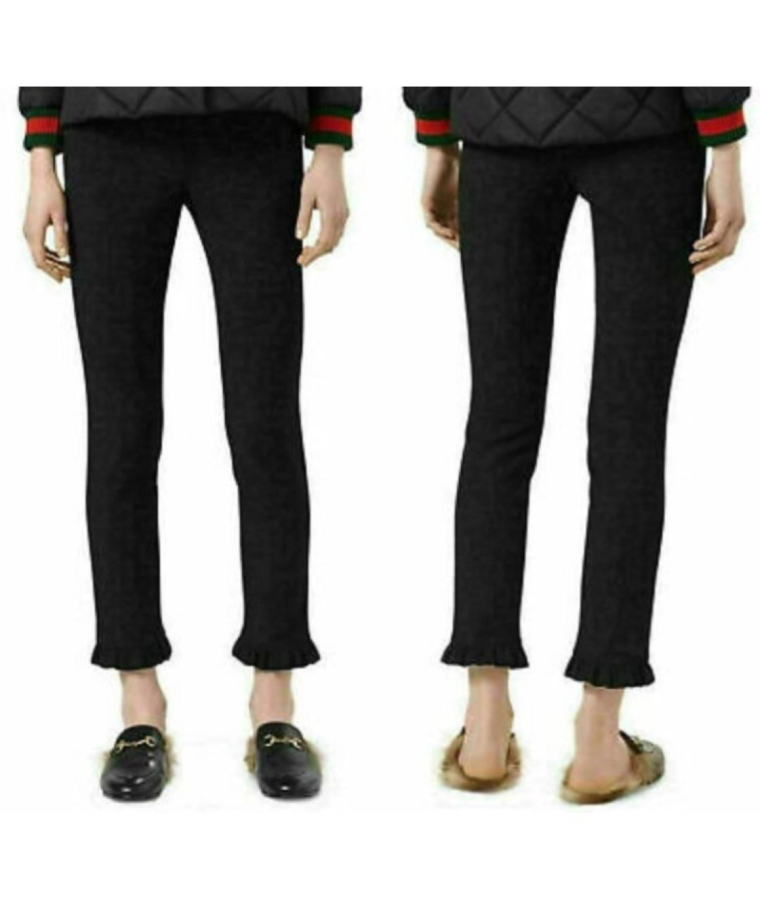 GUCCI Черные вискозные брюки узкие, фото 2