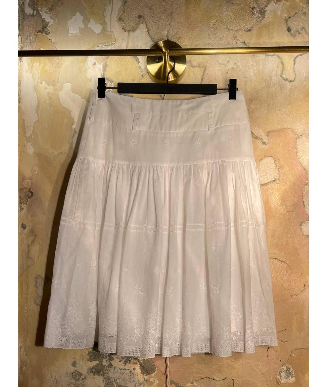 CHRISTIAN DIOR Белая хлопковая юбка миди, фото 5