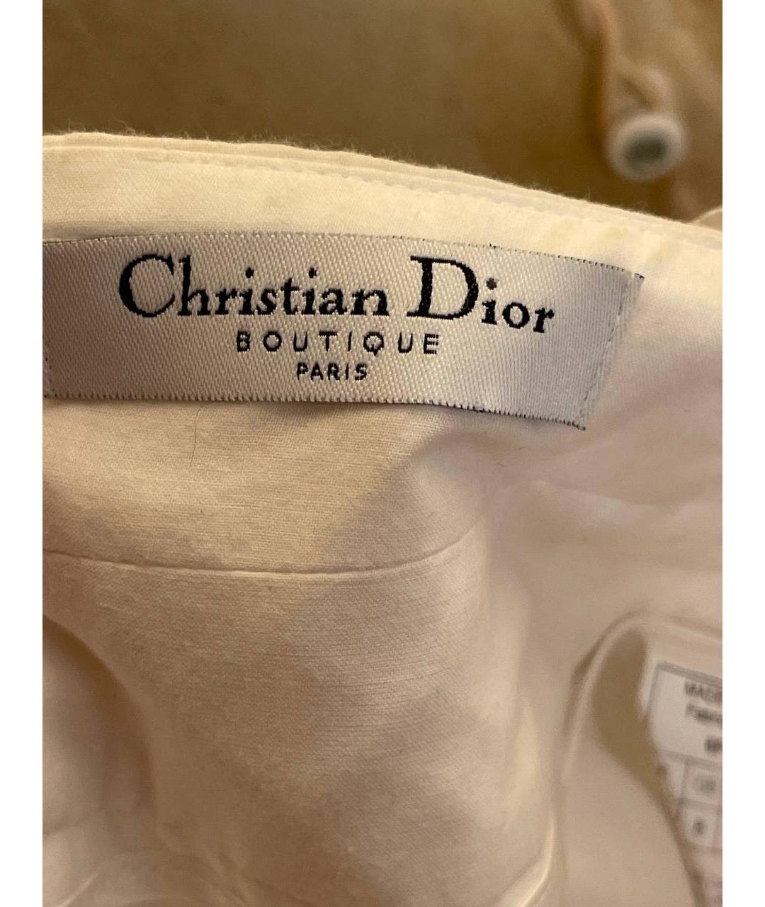 CHRISTIAN DIOR Белая хлопковая юбка миди, фото 3