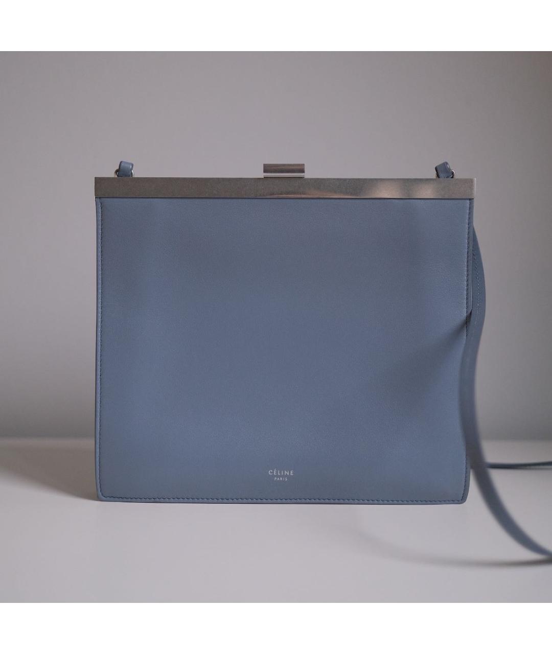 CELINE PRE-OWNED Голубая кожаная сумка через плечо, фото 5