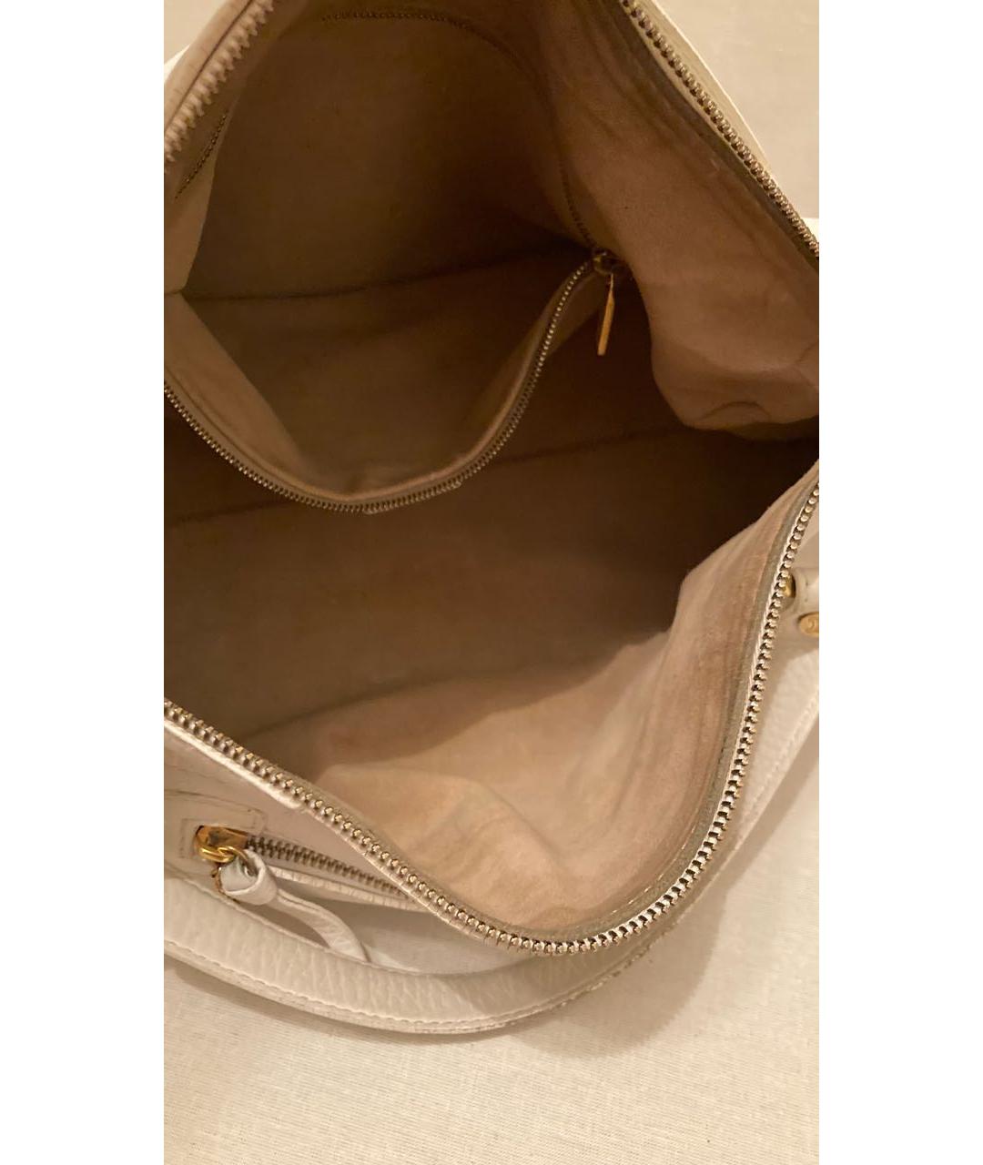 CELINE PRE-OWNED Белая кожаная сумка с короткими ручками, фото 5