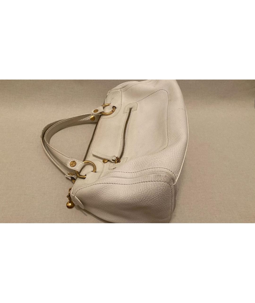 CELINE PRE-OWNED Белая кожаная сумка с короткими ручками, фото 6
