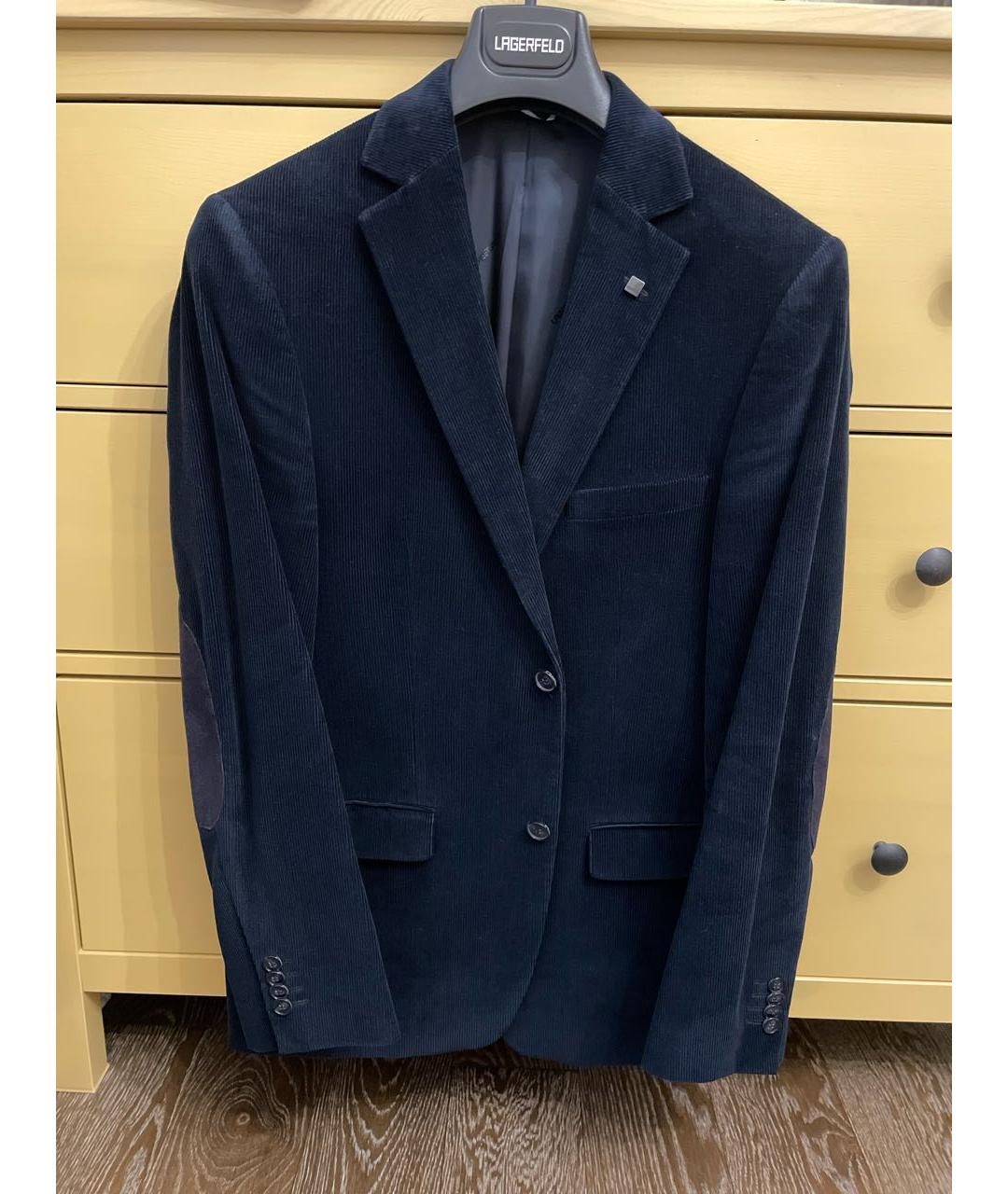 KARL LAGERFELD Темно-синий велюровый пиджак, фото 9