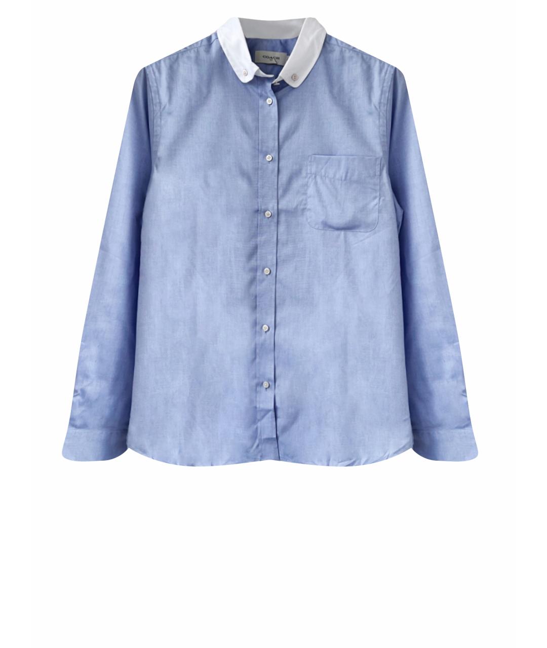 COACH Голубая хлопковая классическая рубашка, фото 1
