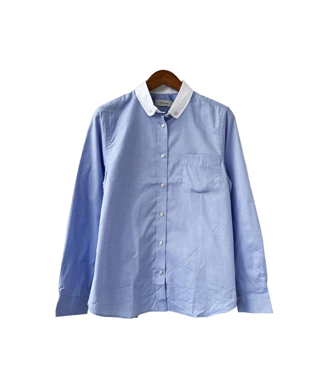 COACH Голубая хлопковая классическая рубашка, фото 4