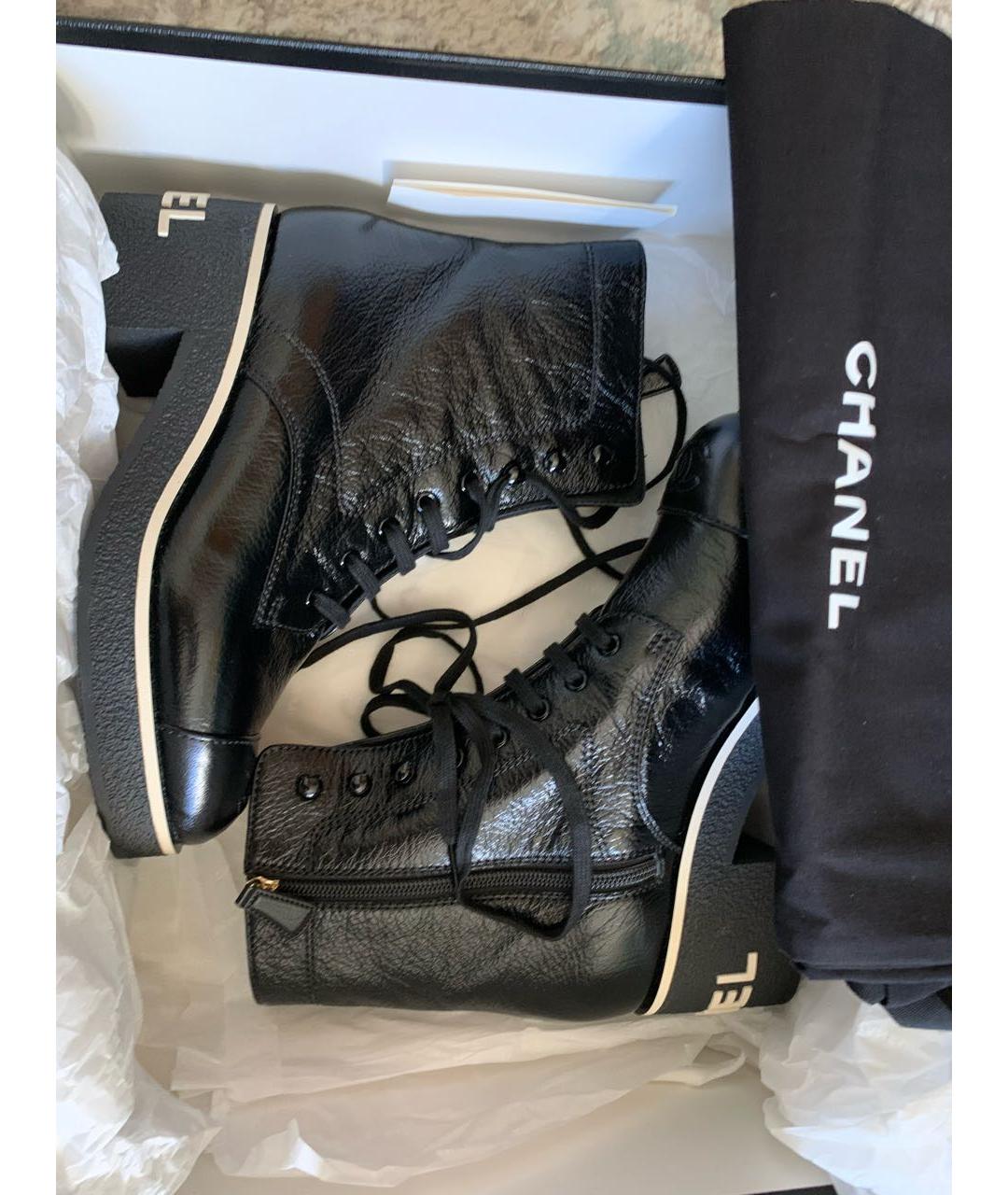 CHANEL PRE-OWNED Черные кожаные ботинки, фото 5