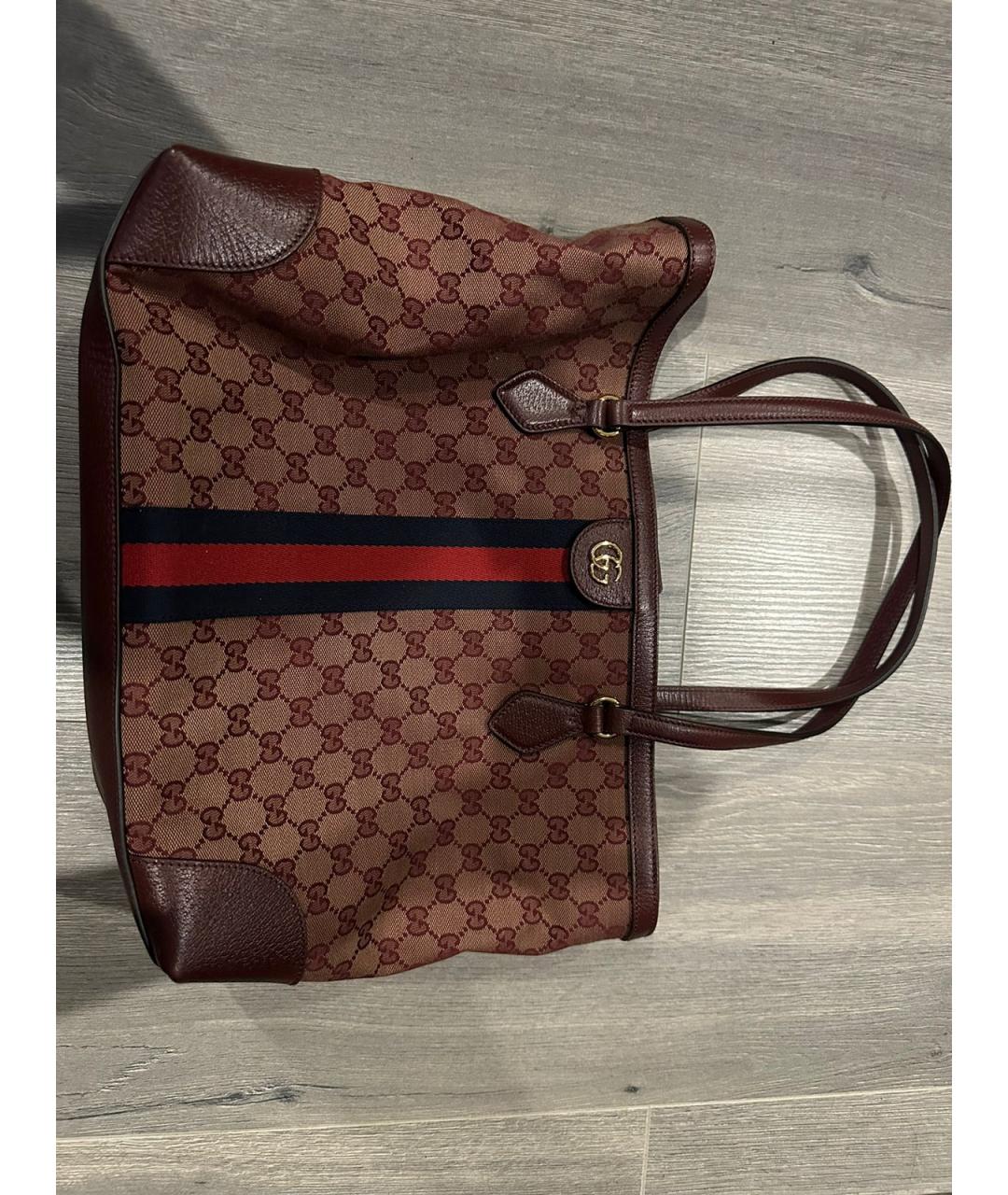 GUCCI Коричневая кожаная сумка с короткими ручками, фото 6