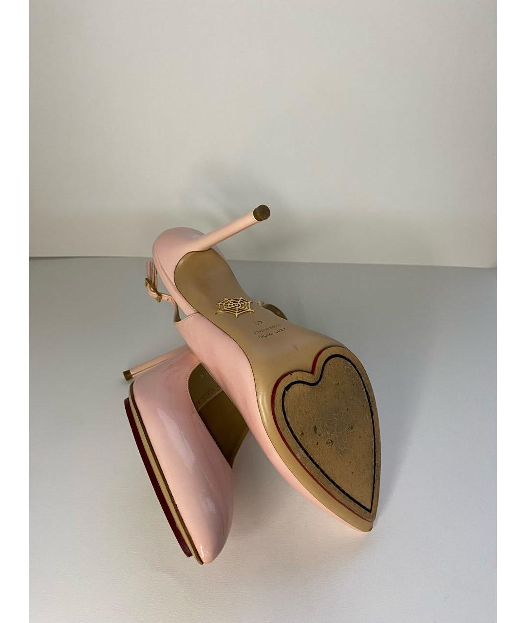 CHARLOTTE OLYMPIA Розовые туфли из лакированной кожи, фото 5