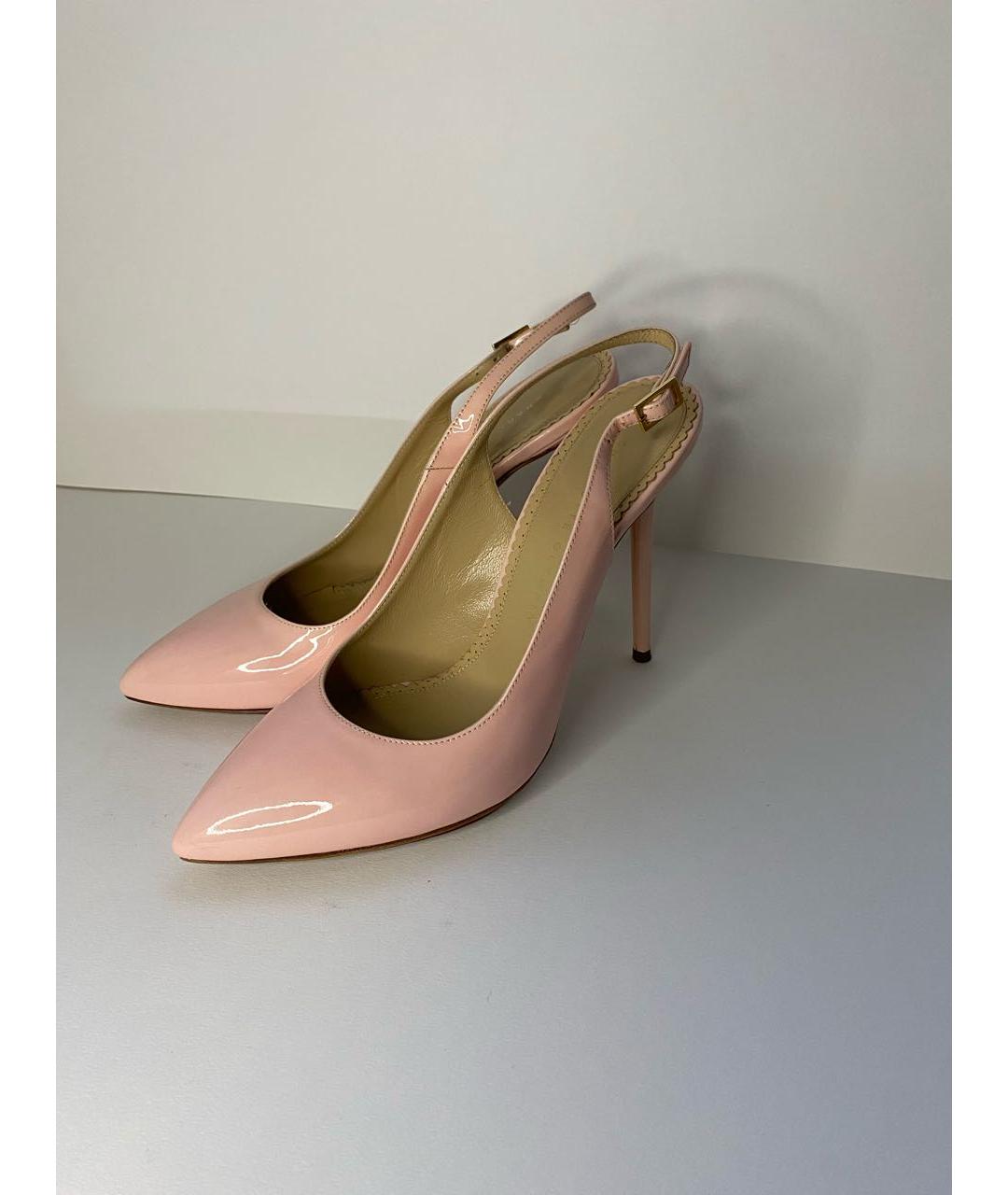 CHARLOTTE OLYMPIA Розовые туфли из лакированной кожи, фото 3