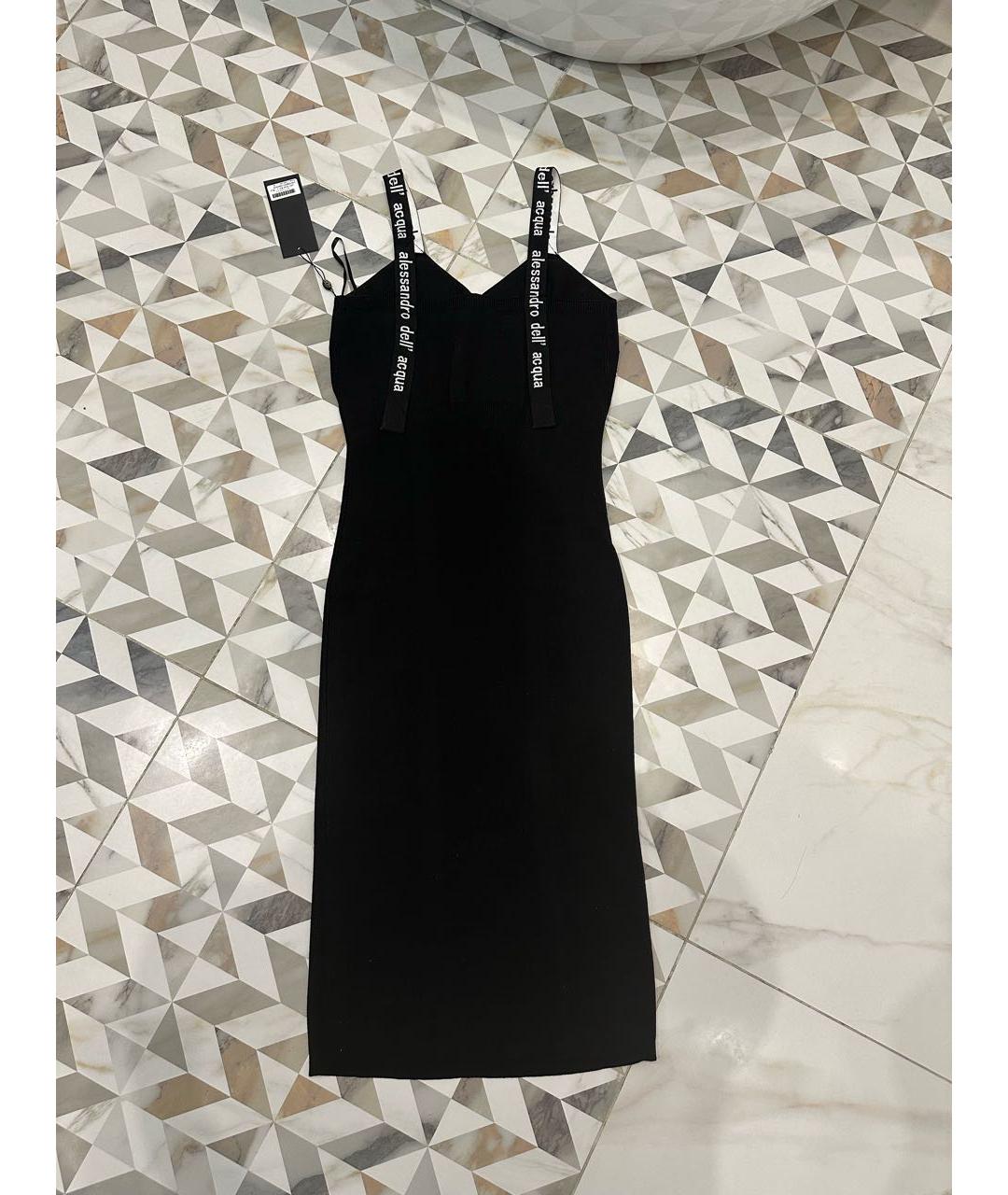ALESSANDRO DELL'ACQUA Черное вискозное повседневное платье, фото 2