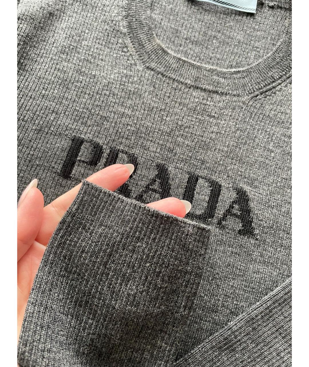 PRADA Серый шелковый джемпер / свитер, фото 2