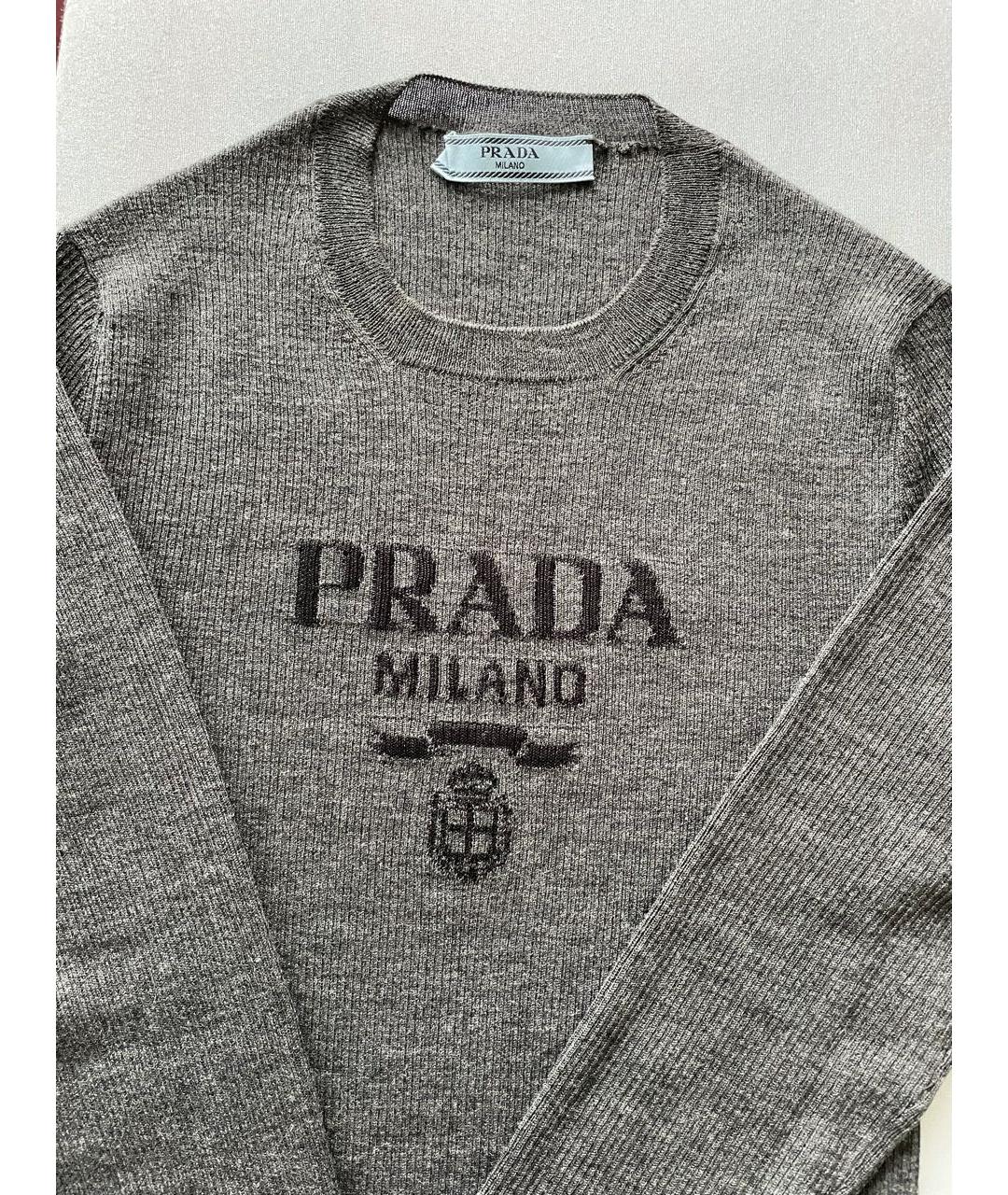 PRADA Серый шелковый джемпер / свитер, фото 4