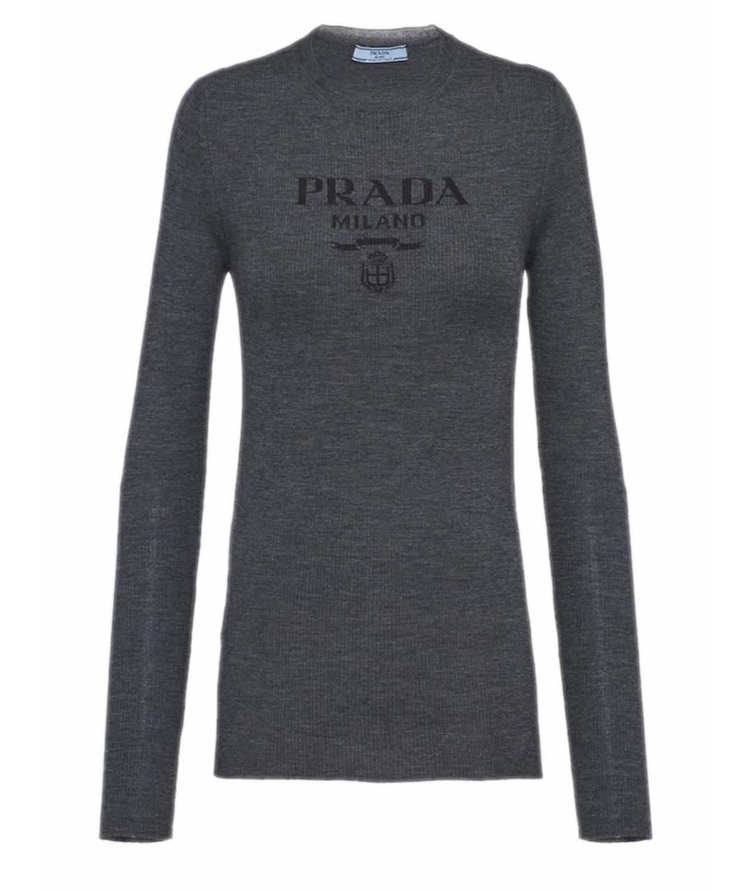 PRADA Серый шелковый джемпер / свитер, фото 1