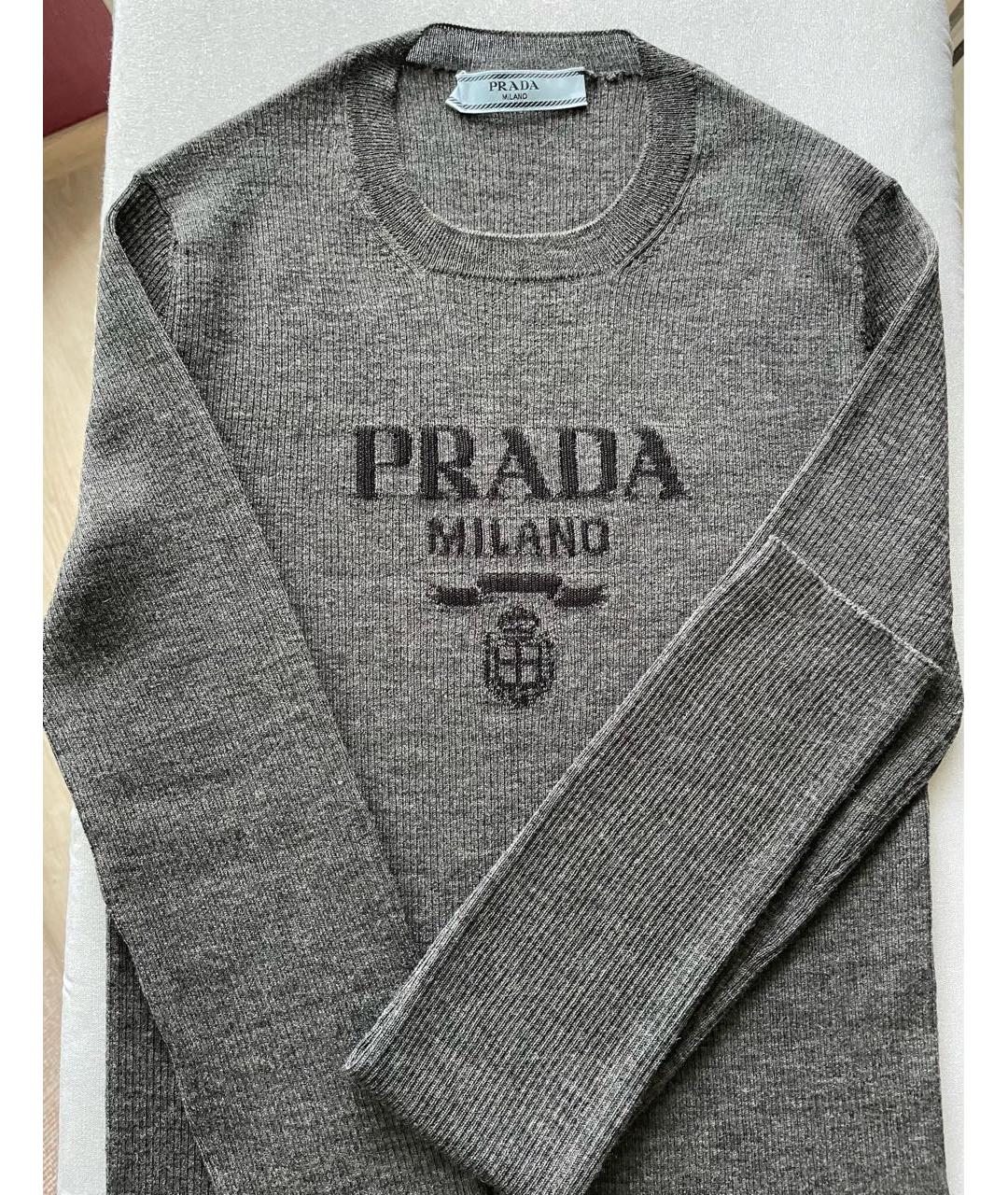 PRADA Серый шелковый джемпер / свитер, фото 3