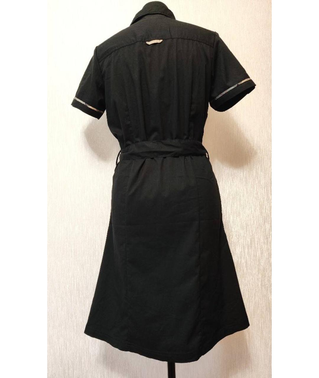 BARBOUR Черное хлопко-эластановое повседневное платье, фото 2